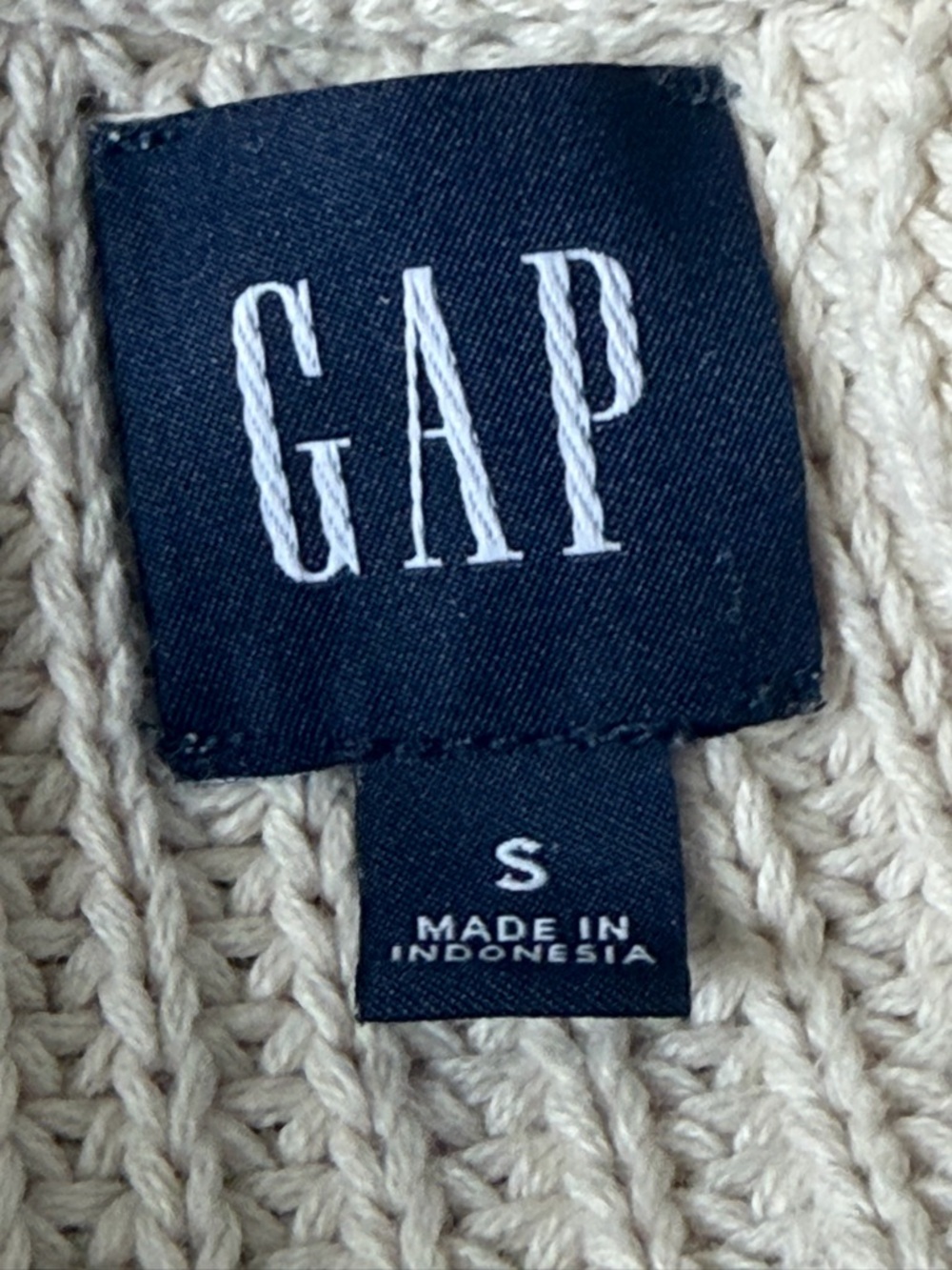 GAP Women's Chino Beige Shaker-Stitch Cardigan Size Small 54599 - Picture 12 of 16